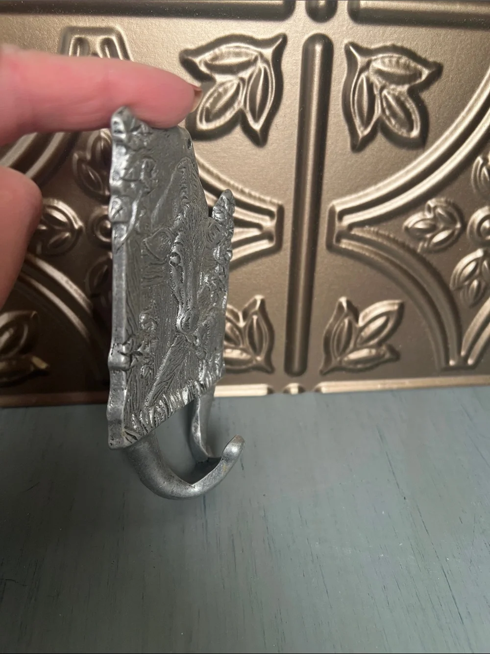 Vintage hook-Cow & kitten Metal Wall Hook in Aluminum. Ready to hang